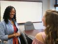 Career Coach Brandy WIlliams meets with a student